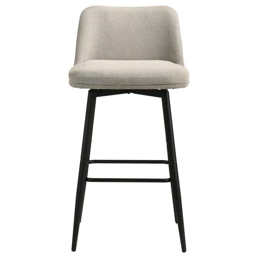 Mellor Fabric Upholstered Swivel Bar Chair Slate Brown (Set of 2)