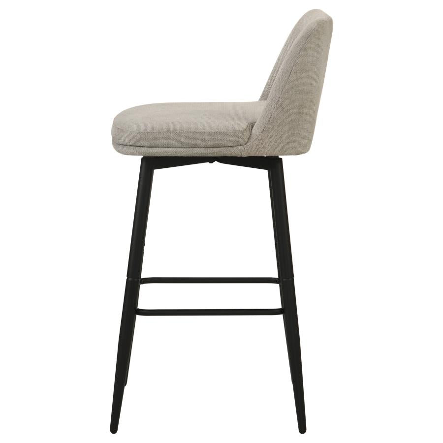 Mellor Fabric Upholstered Swivel Bar Chair Slate Brown (Set of 2)