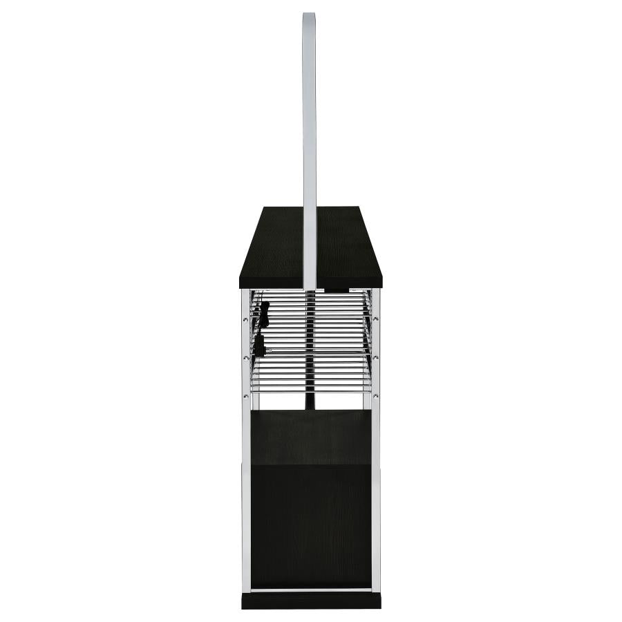 Risley 2-door Circular LED Wine Cabinet Dark Charcoal