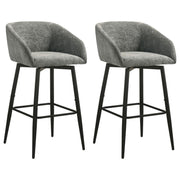 Rainer Fabric Upholstered Swivel Bar Chair Charcoal (Set of 2)