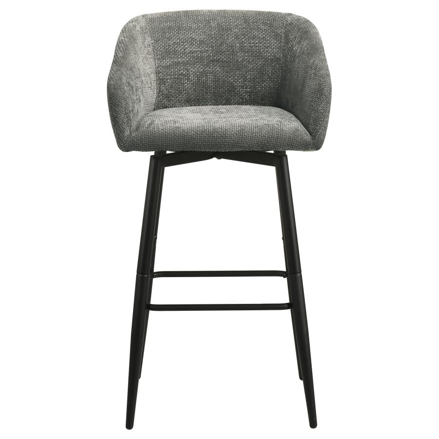 Rainer Fabric Upholstered Swivel Bar Chair Charcoal (Set of 2)