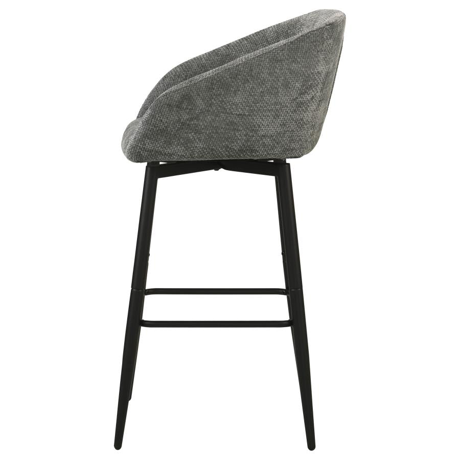 Rainer Fabric Upholstered Swivel Bar Chair Charcoal (Set of 2)