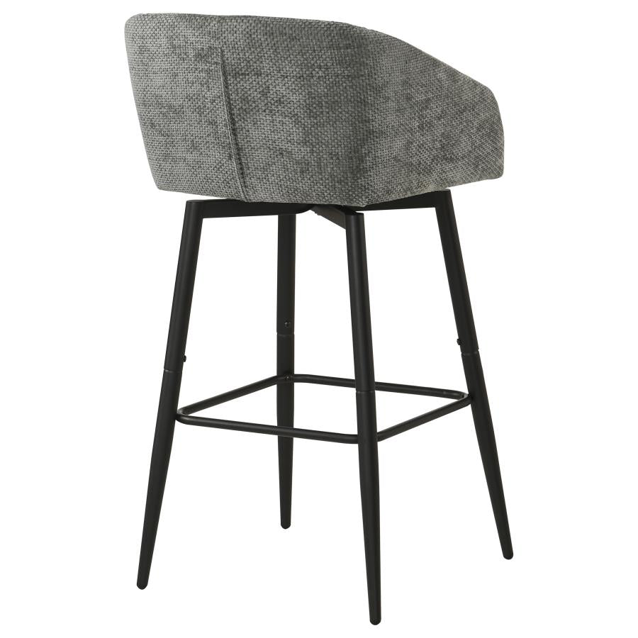 Rainer Fabric Upholstered Swivel Bar Chair Charcoal (Set of 2)