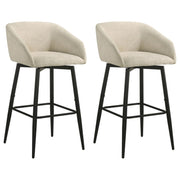 Rainer Fabric Upholstered Swivel Bar Chair Cream (Set of 2)