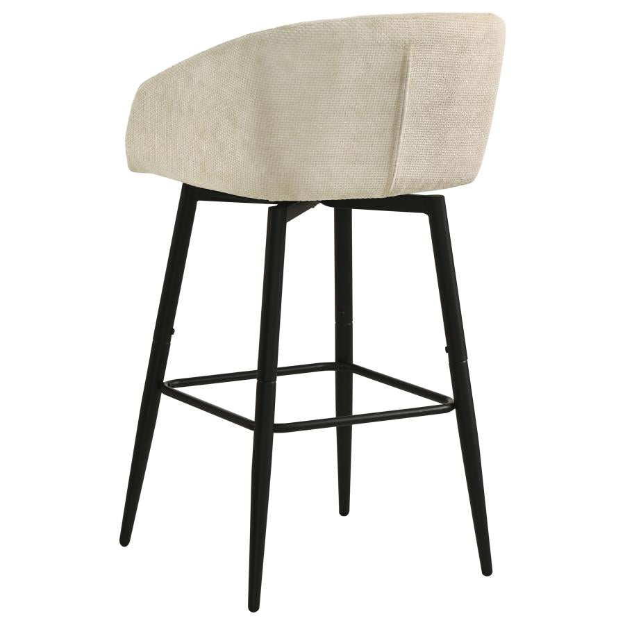 Rainer Fabric Upholstered Swivel Bar Chair Cream (Set of 2)
