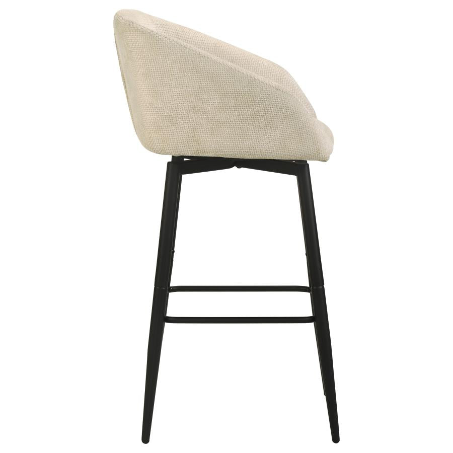 Rainer Fabric Upholstered Swivel Bar Chair Cream (Set of 2)