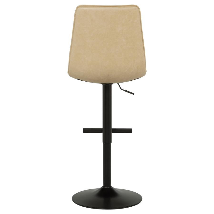 Eldridge Faux Leather Upholstered Adjustable Bar Stool Coffee Tan