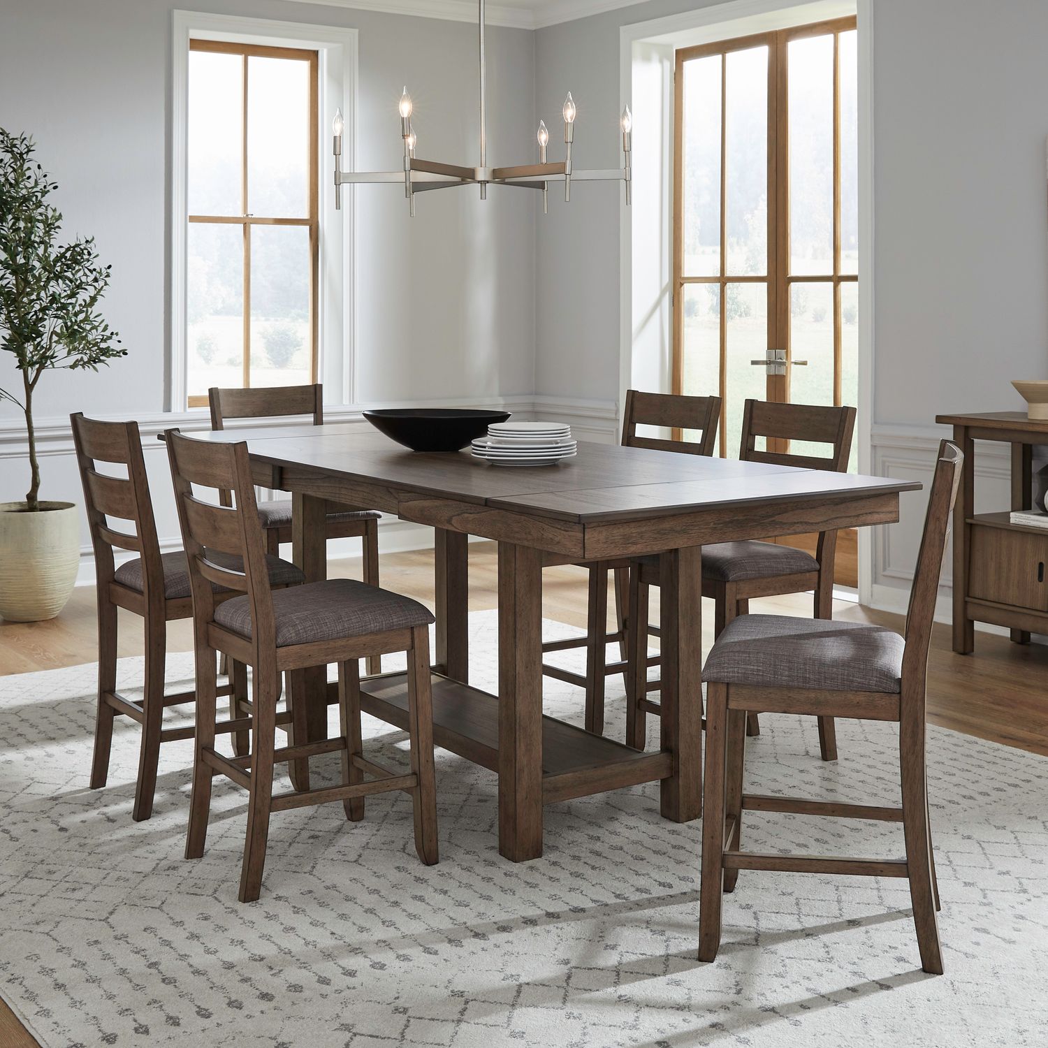 Brook Bay Opt 7 Piece Gathering Trestle Table