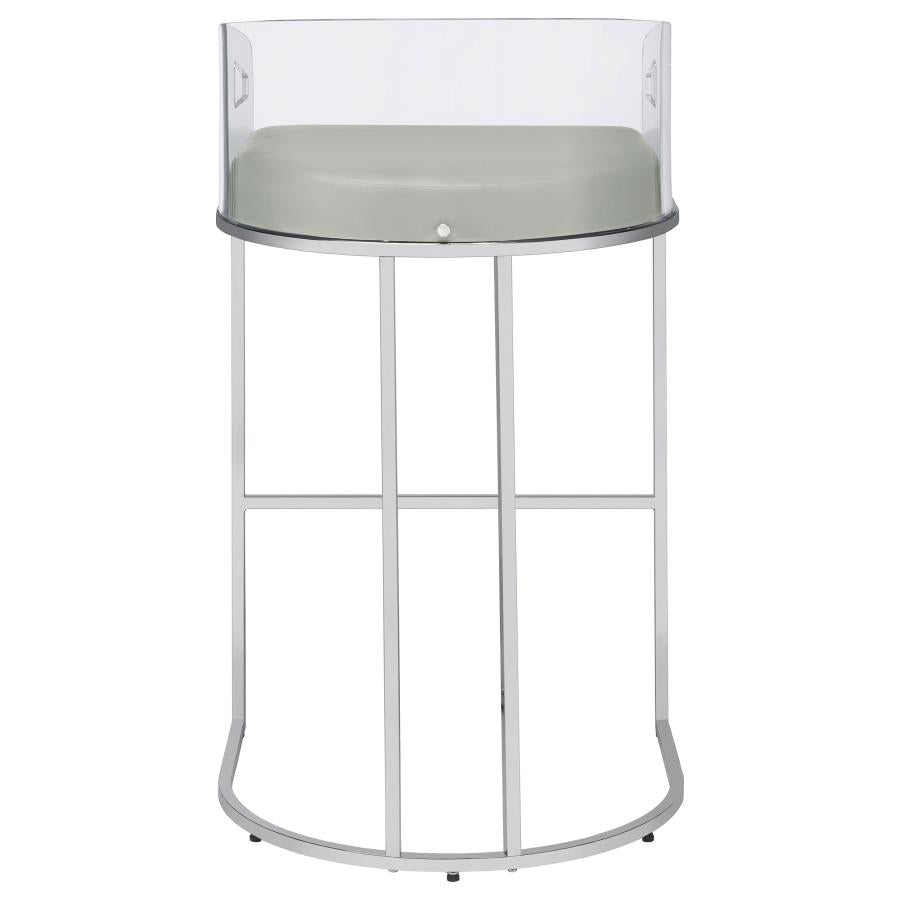 Thermosolis Clear Acrylic Bar Chair Chrome (Set of 2)