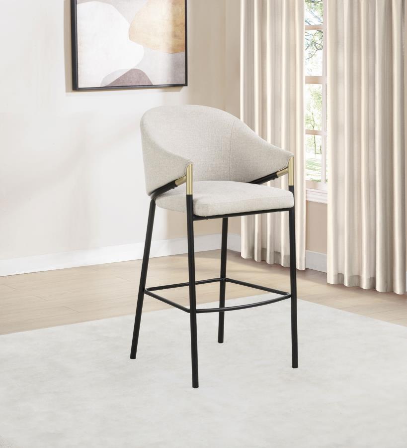 Chadwick Fabric Upholstered Bar Chair Beige (Set of 2)