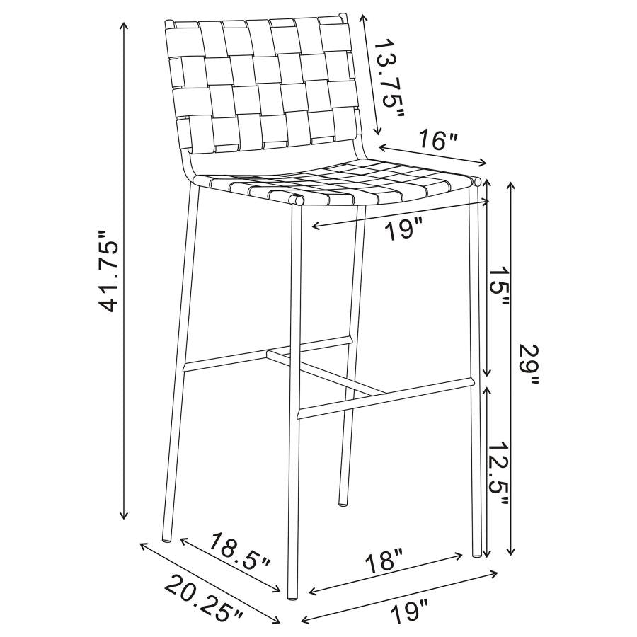 Adelaide Upholstered Pub Height Bar Stool Brown and Chrome