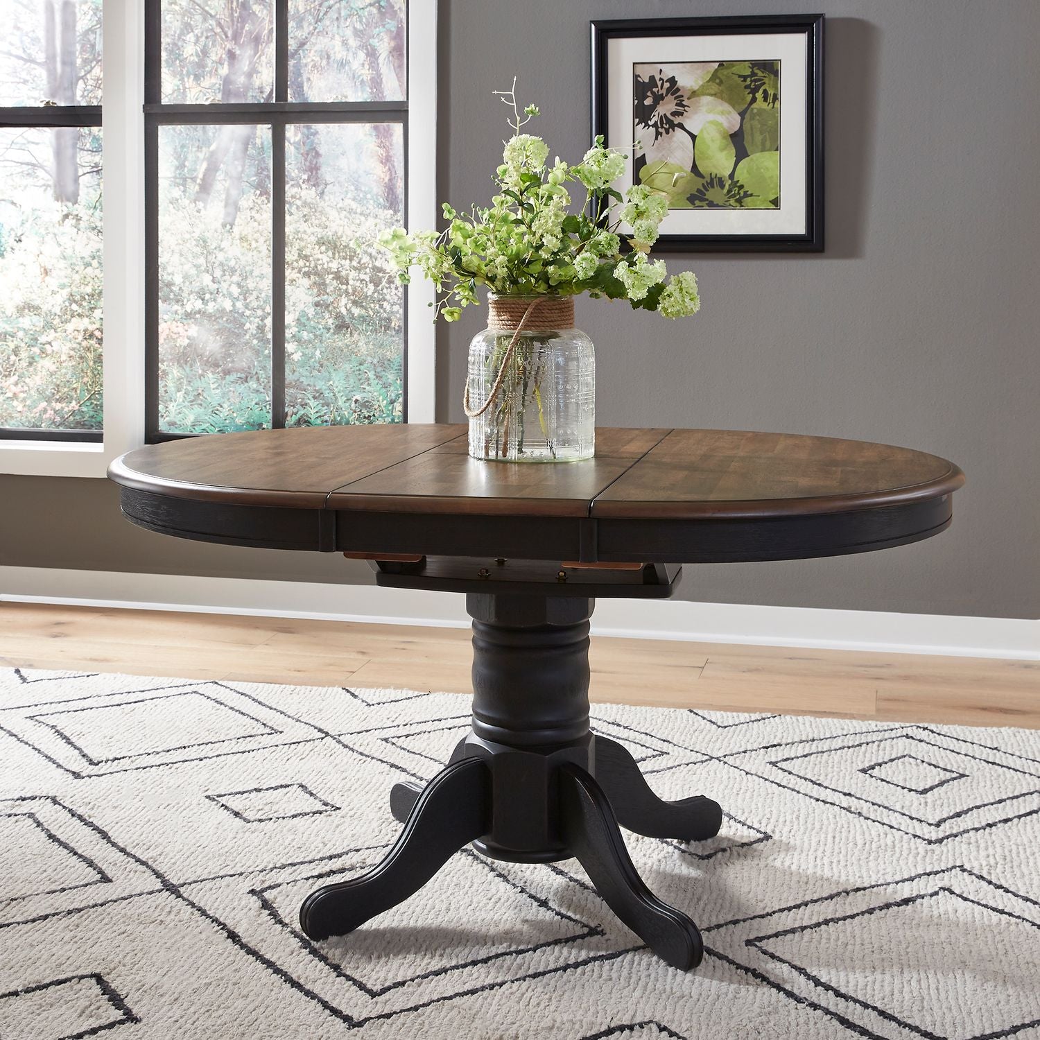 Carolina Crossing Pedestal Table Set- Black