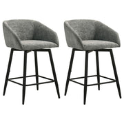 Rainer Fabric Upholstered Swivel Counter Height Chair Charcoal (Set of 2)