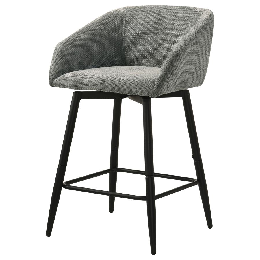 Rainer Fabric Upholstered Swivel Counter Height Chair Charcoal (Set of 2)