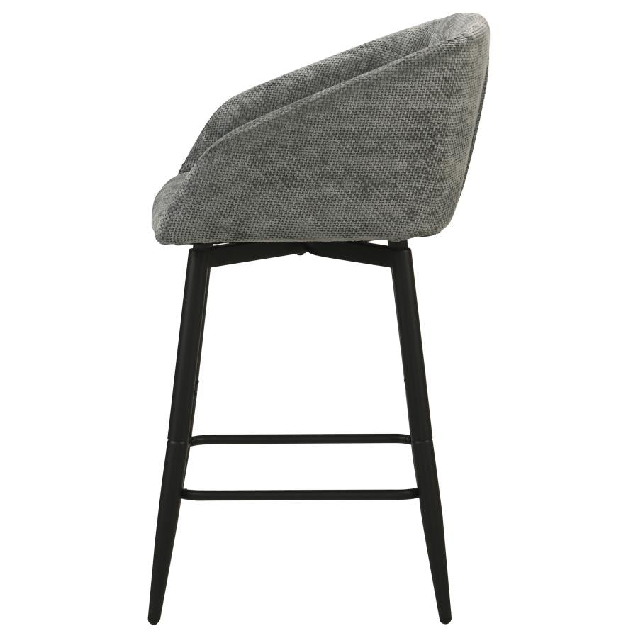 Rainer Fabric Upholstered Swivel Counter Height Chair Charcoal (Set of 2)