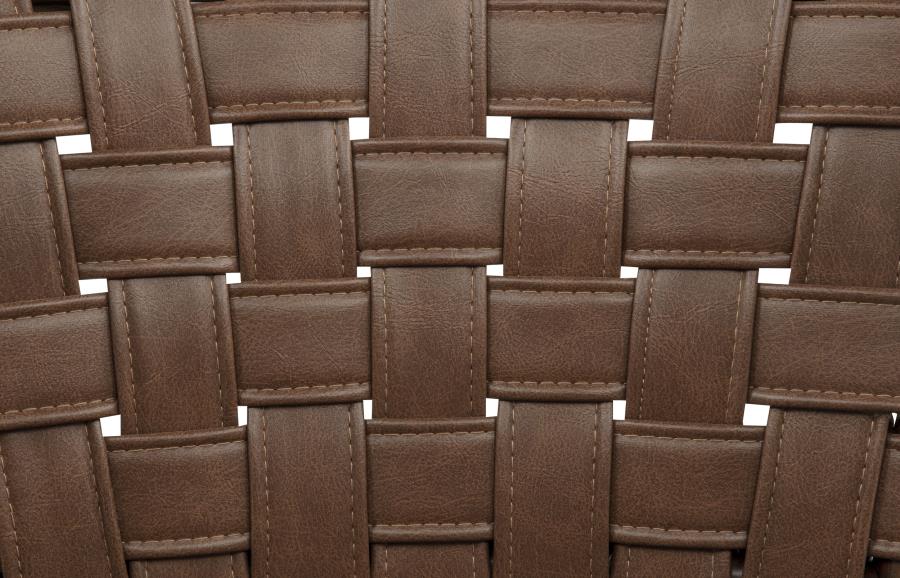 Tallis Woven Faux Leather Back Dining Side Chair Brown (Set of 2)