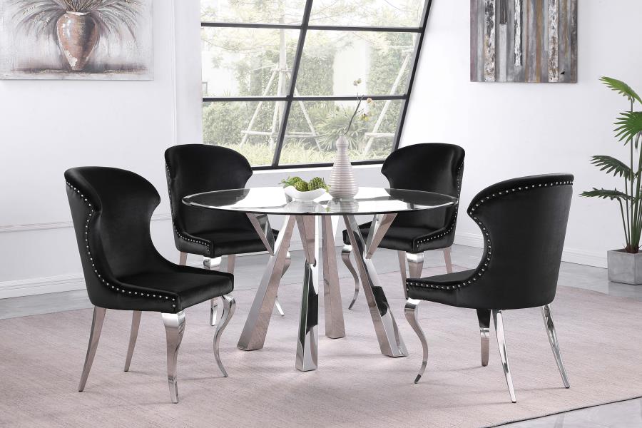 Cheyanne Upholstered Dining Side Chair Black (Set of 2)