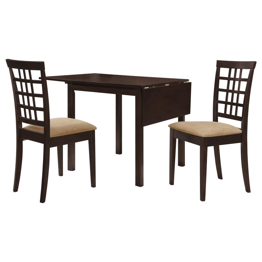 Kelso 3-piece Drop Leaf Dining Table Set Cappuccino and Beige