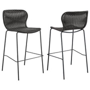 Mckinley Faux Rattan Metal Bar Chair Brown (Set of 2)