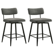 Levine Fabric Upholstered Swivel Counter Chair Grey (Set of 2)