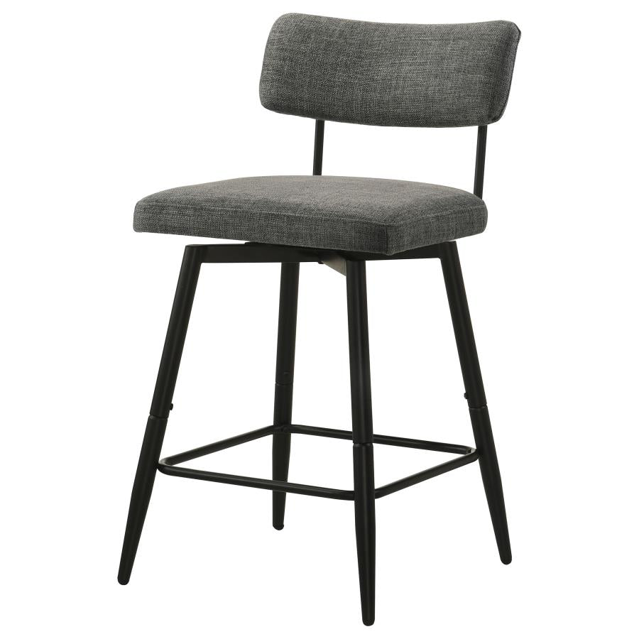 Levine Fabric Upholstered Swivel Counter Chair Grey (Set of 2)