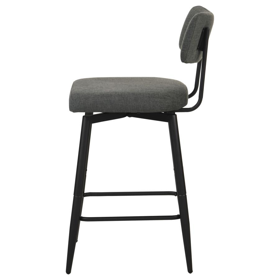 Levine Fabric Upholstered Swivel Counter Chair Grey (Set of 2)