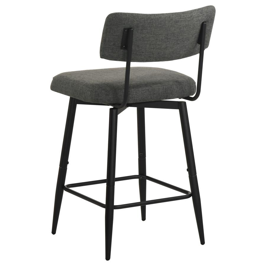 Levine Fabric Upholstered Swivel Counter Chair Grey (Set of 2)