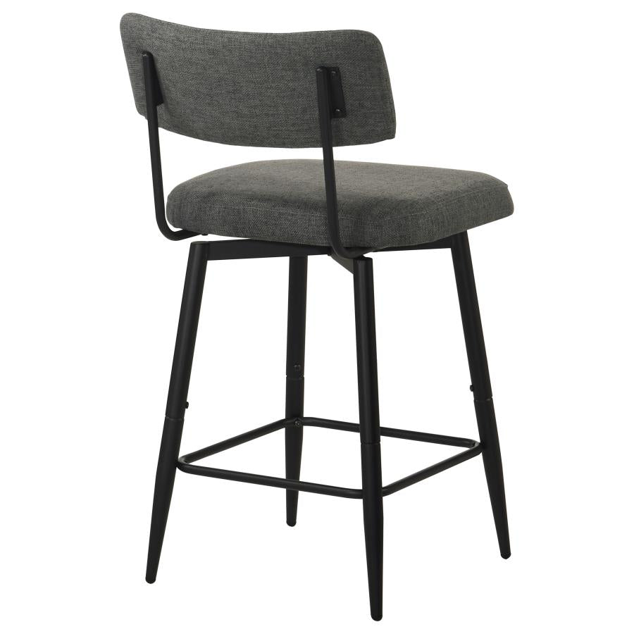 Levine Fabric Upholstered Swivel Counter Chair Grey (Set of 2)