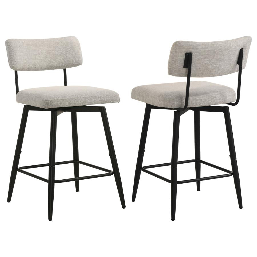 Levine Fabric Upholstered Swivel Counter Chair Shell (Set of 2)