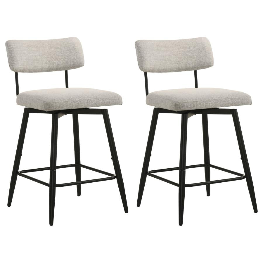 Levine Fabric Upholstered Swivel Counter Chair Cream (Set of 2)