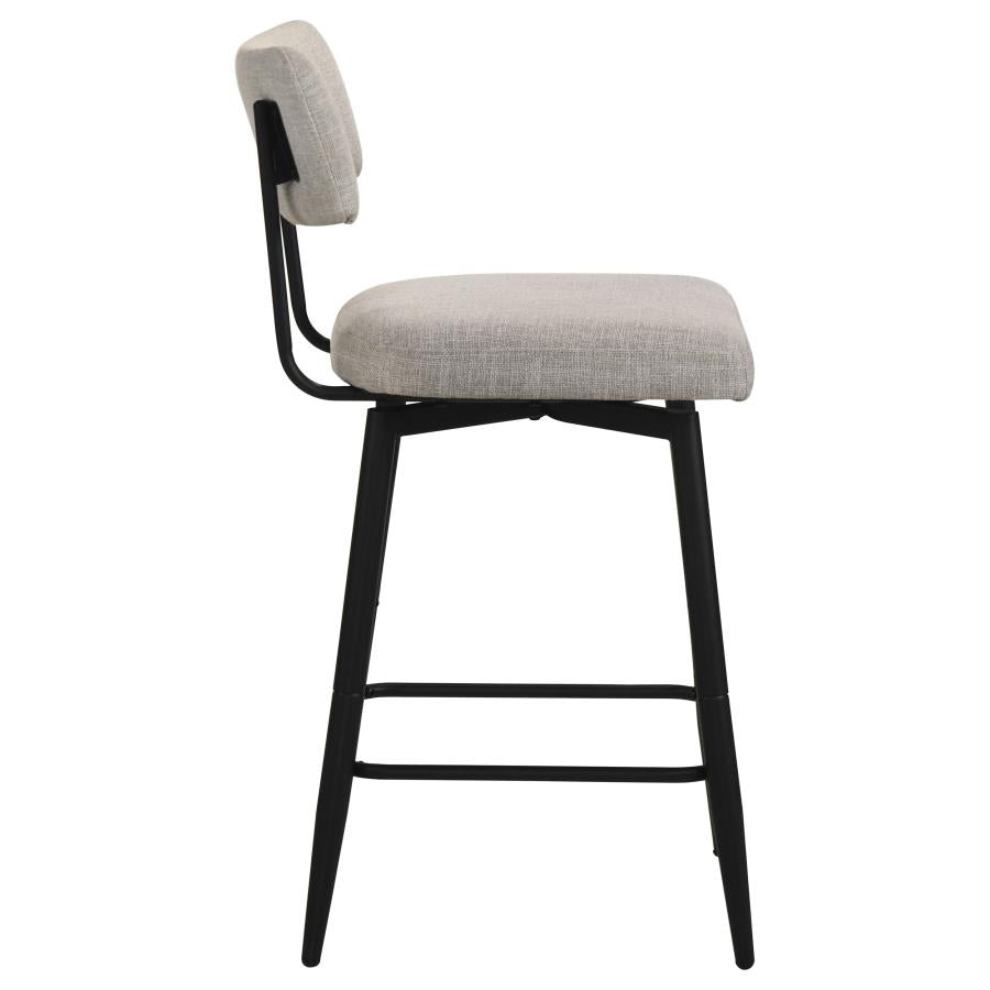 Levine Fabric Upholstered Swivel Counter Chair Cream (Set of 2)