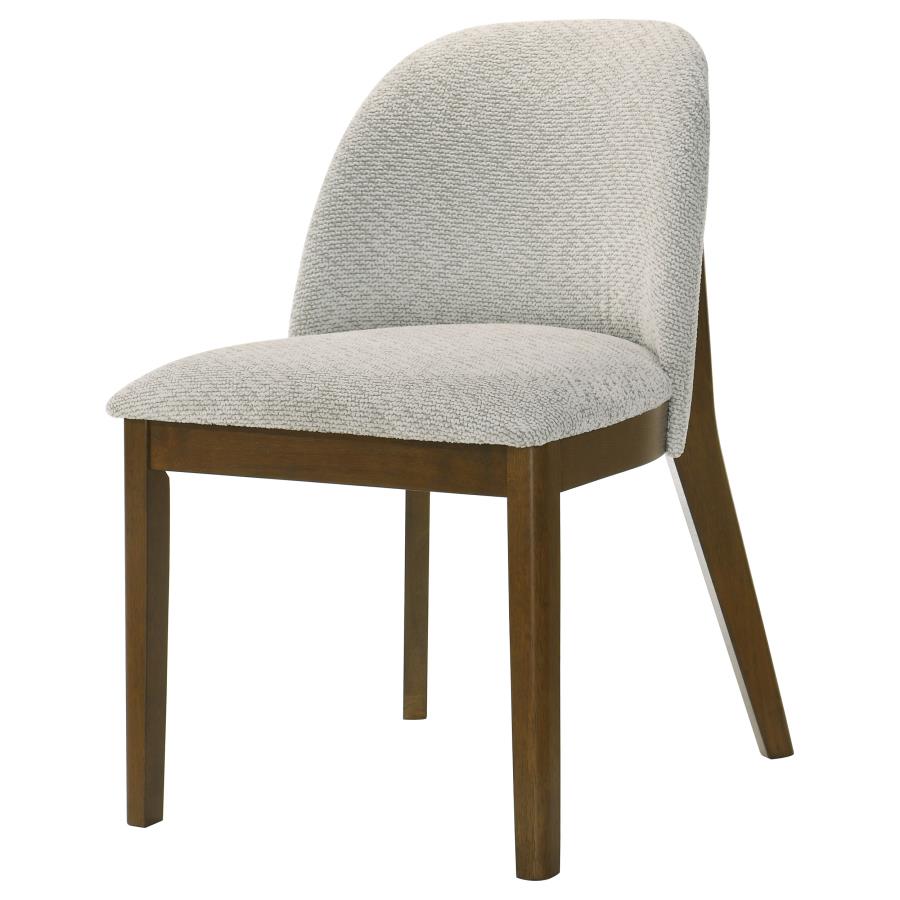Mueller Upholstered Dining Side Chair Brown and Beige (Set of 2)