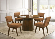 Galindo 5-piece 52-inch Round Dining Set Nutmeg and Walnut