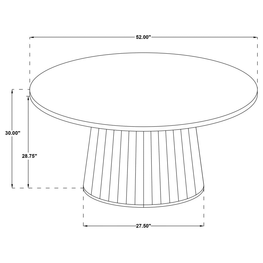 Galindo 52-inch Round Walnut Veneer Dining Table Walnut
