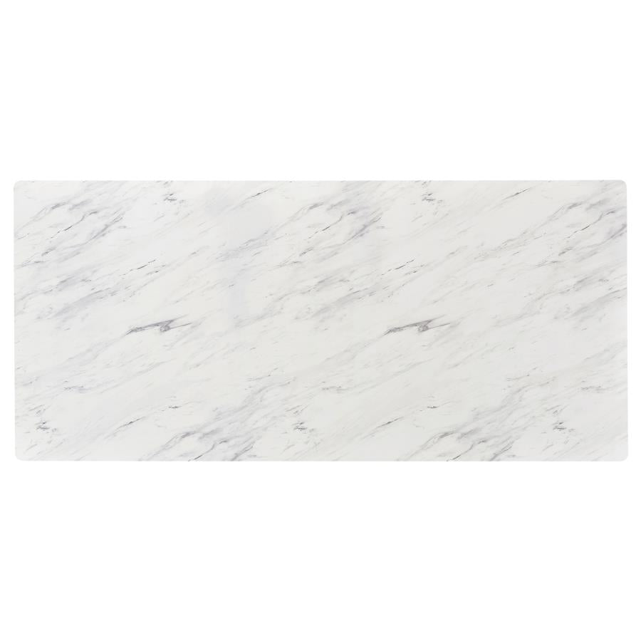 Mayer Rectangular 87-inch Faux Marble Dining Table White