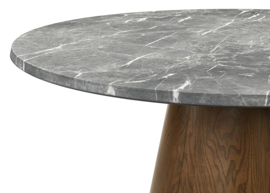 Franklin 5-piece 50-inch Round SmartTop™ Dining Table Set Grey and Dark Oak