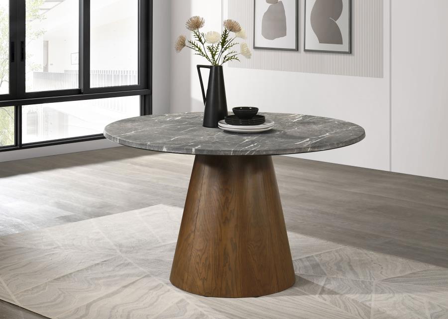Franklin 50-inch Round SmartTop™ Dining Table Grey and Dark Oak