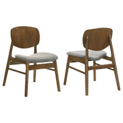 Benford Dining Side Chair Upholstered Seat Dark Brown (Set of 2)