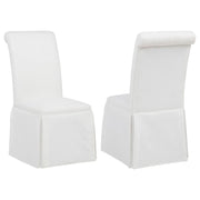Shawna Upholstered Skirted Side Chair White (Set of 2)