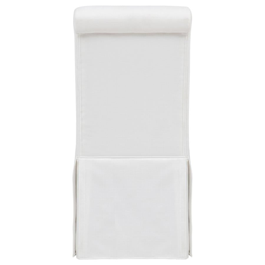 Shawna Upholstered Skirted Side Chair White (Set of 2)