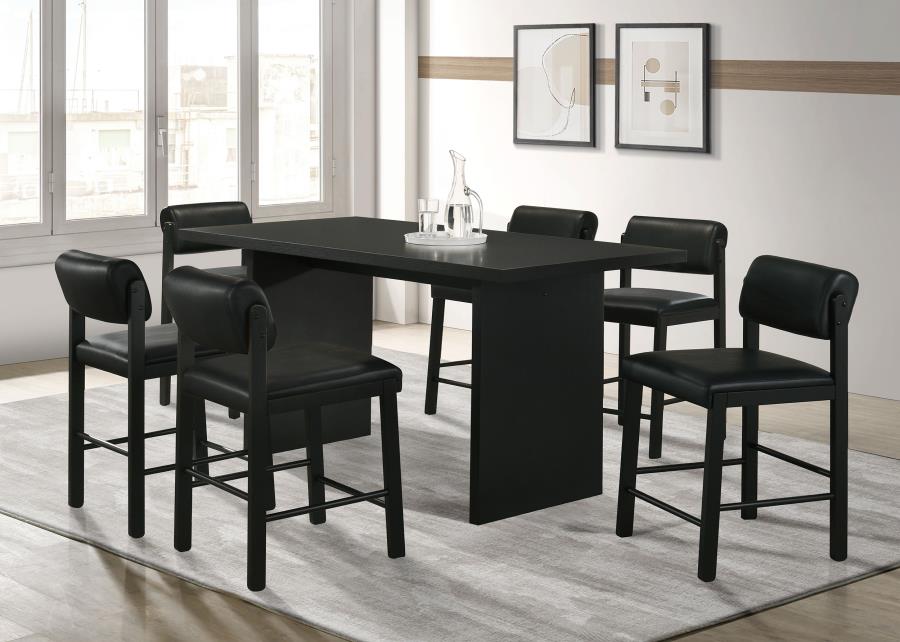 Kehoe Upholstered Counter Height Chair Black (Set of 2)