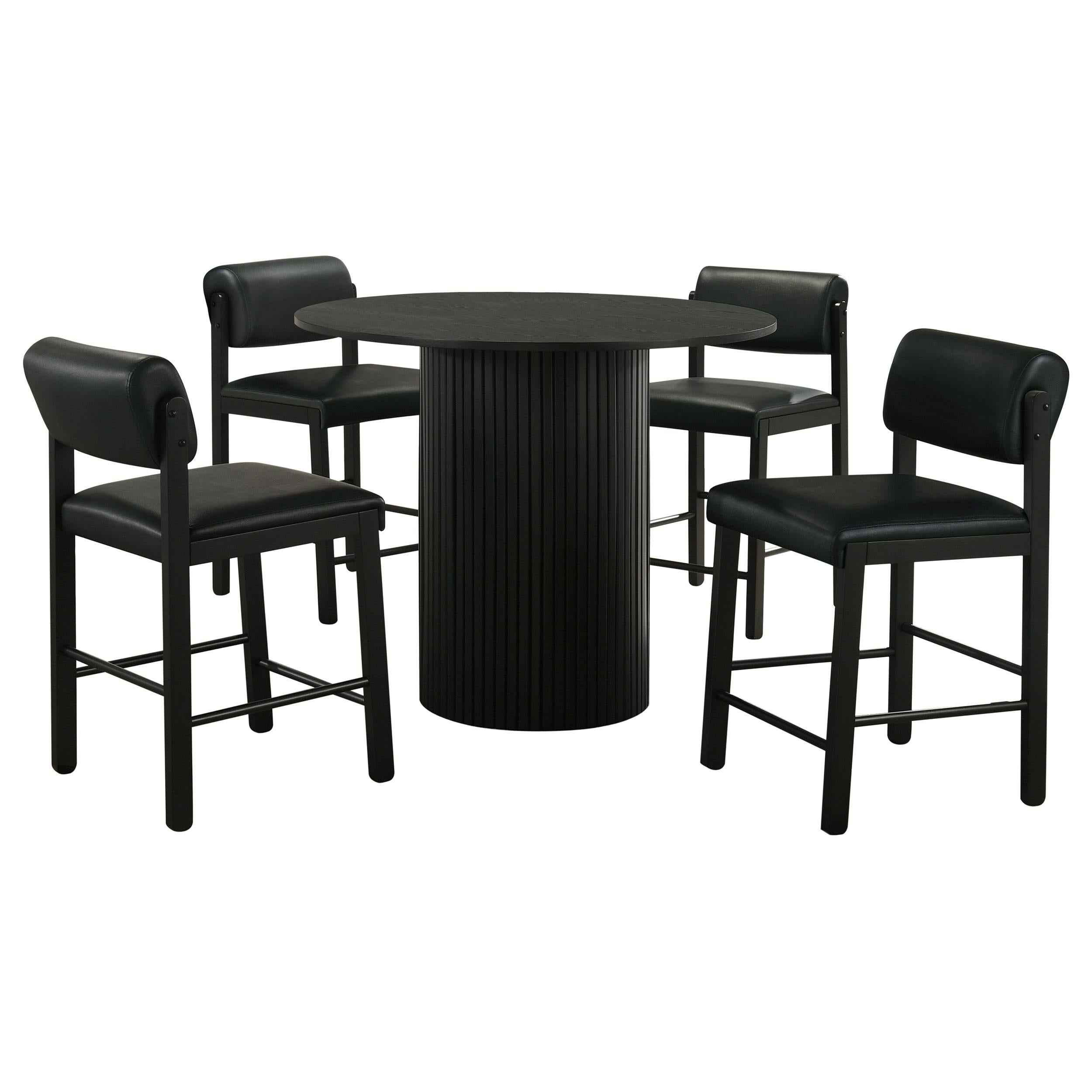Kehoe Upholstered Counter Height Chair Black (Set of 2)