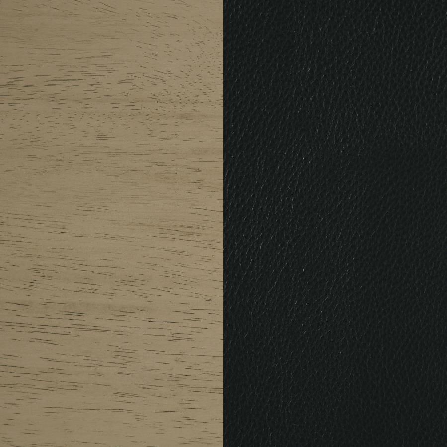 Kehoe Upholstered Counter Height Chair Black and Natural Oak (Set of 2)
