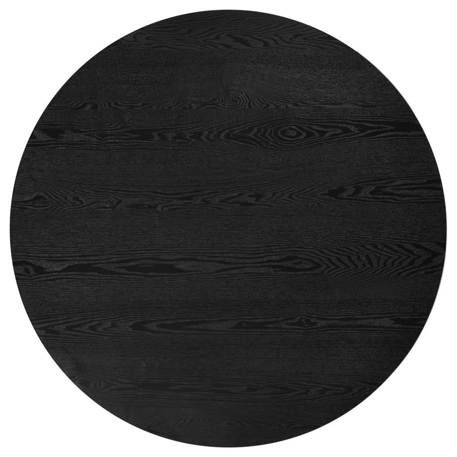 Hamlyn 5-piece Round Wood Dining Set Wheat and Black