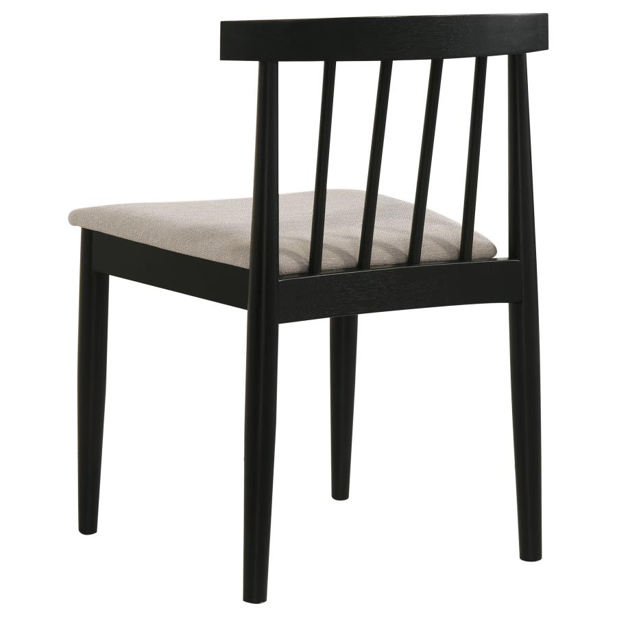 Hamlyn 5-piece Round Dining Set with Upholstered Seat Chairs Black