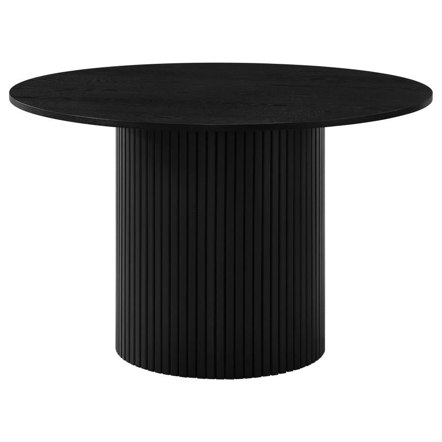 Hamlyn 5-piece Round Dining Set with Open Back Windsor Chairs Black