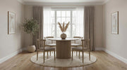 Hamlyn 5-piece Round Dining Set with Upholstered Seat Chairs Natural Oak