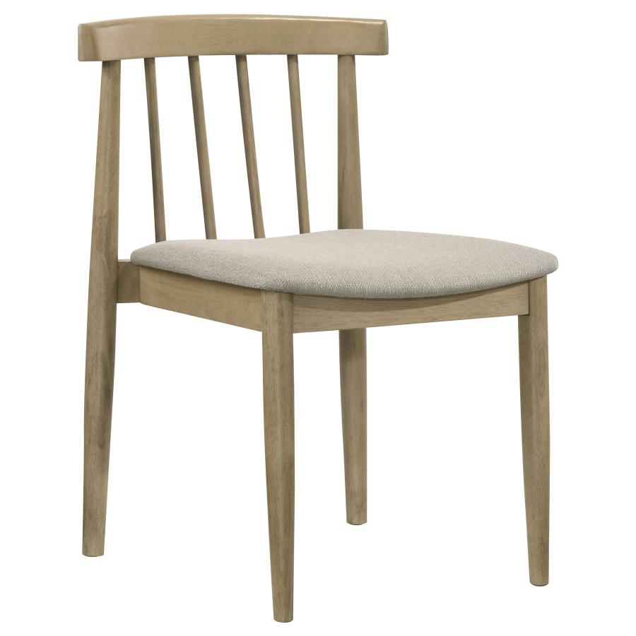 Hamlyn 5-piece Round Dining Set with Upholstered Seat Chairs Natural Oak