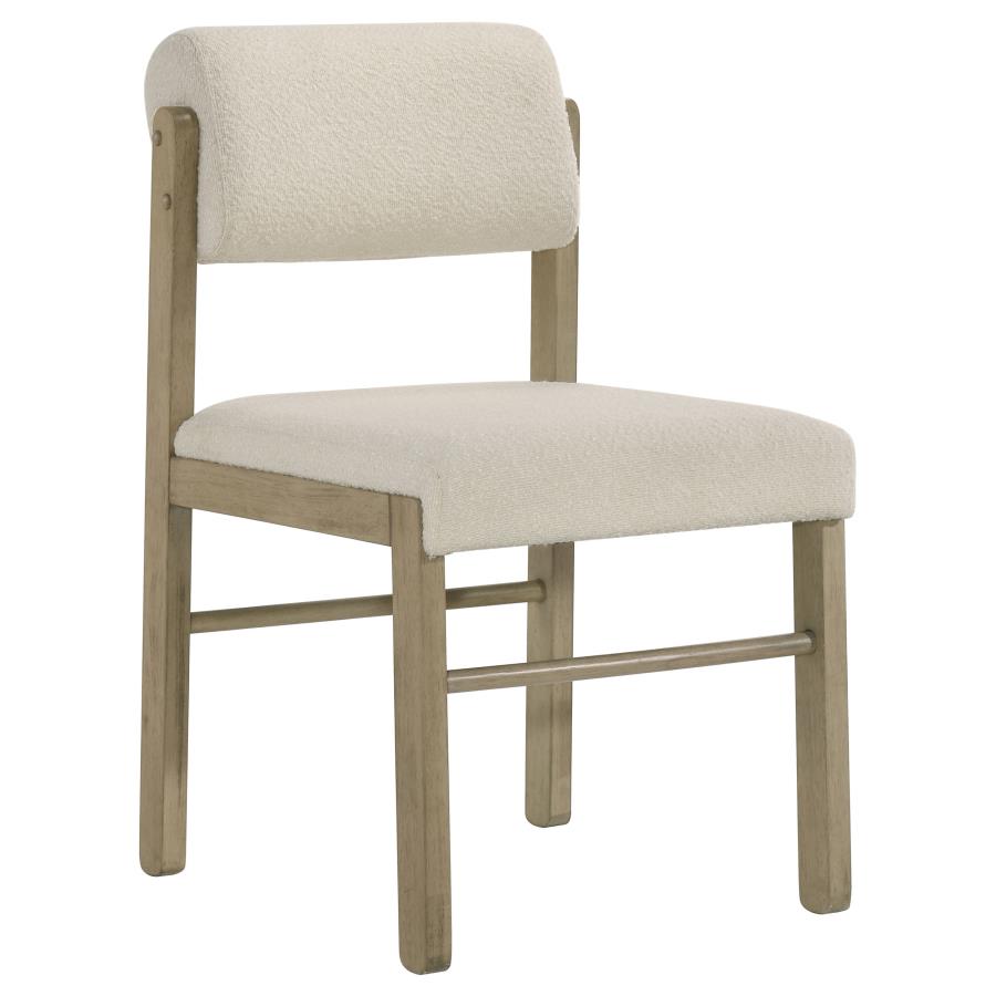 Hamlyn 5-piece Round Dining Set with Fabric Chairs Natural Oak
