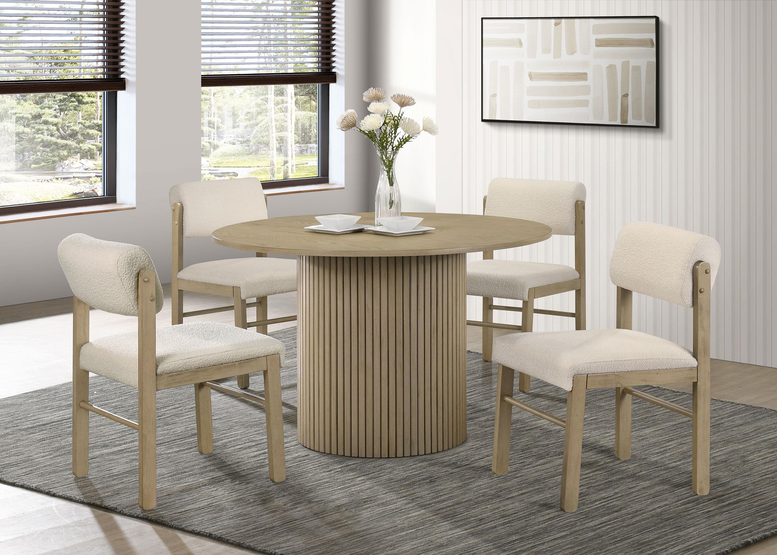 Hamlyn 43-inch Round Wood Dining Room Table Natural Oak